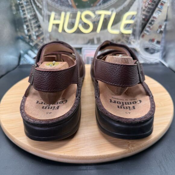 Finn Comfort Sylt Sandals Men 45 Leather Triple Strap Slingback Made in Germany main image 15